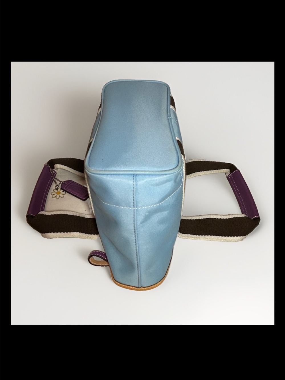Coach Hamptons Mini Nylon Tote&Wristlet Set,Light Blue/Purple Leather-2005 #6268 - Picture 5 of 13